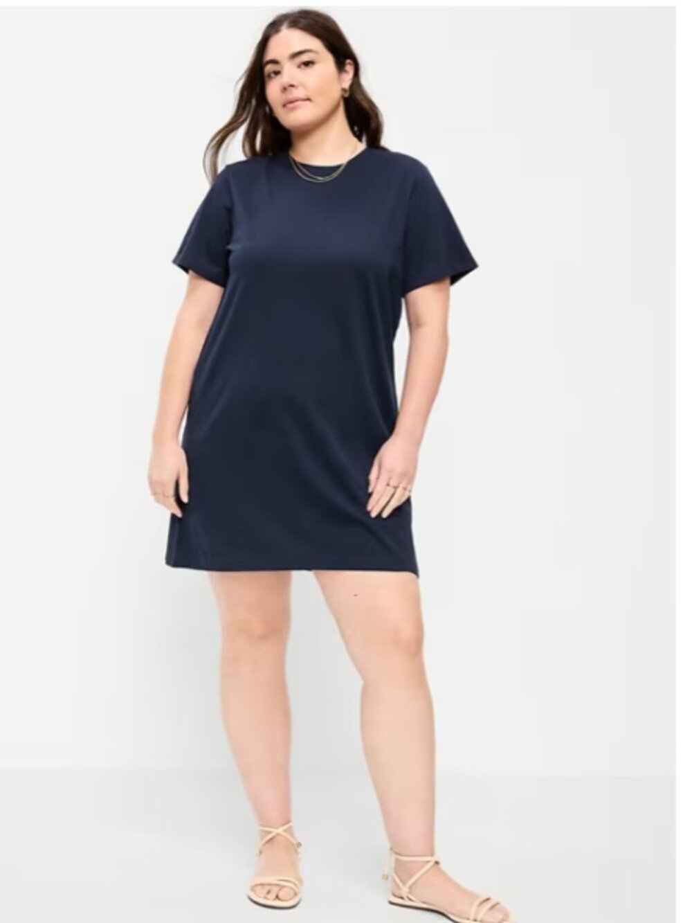 Vintage Crew Neck Mini T-shirt dress